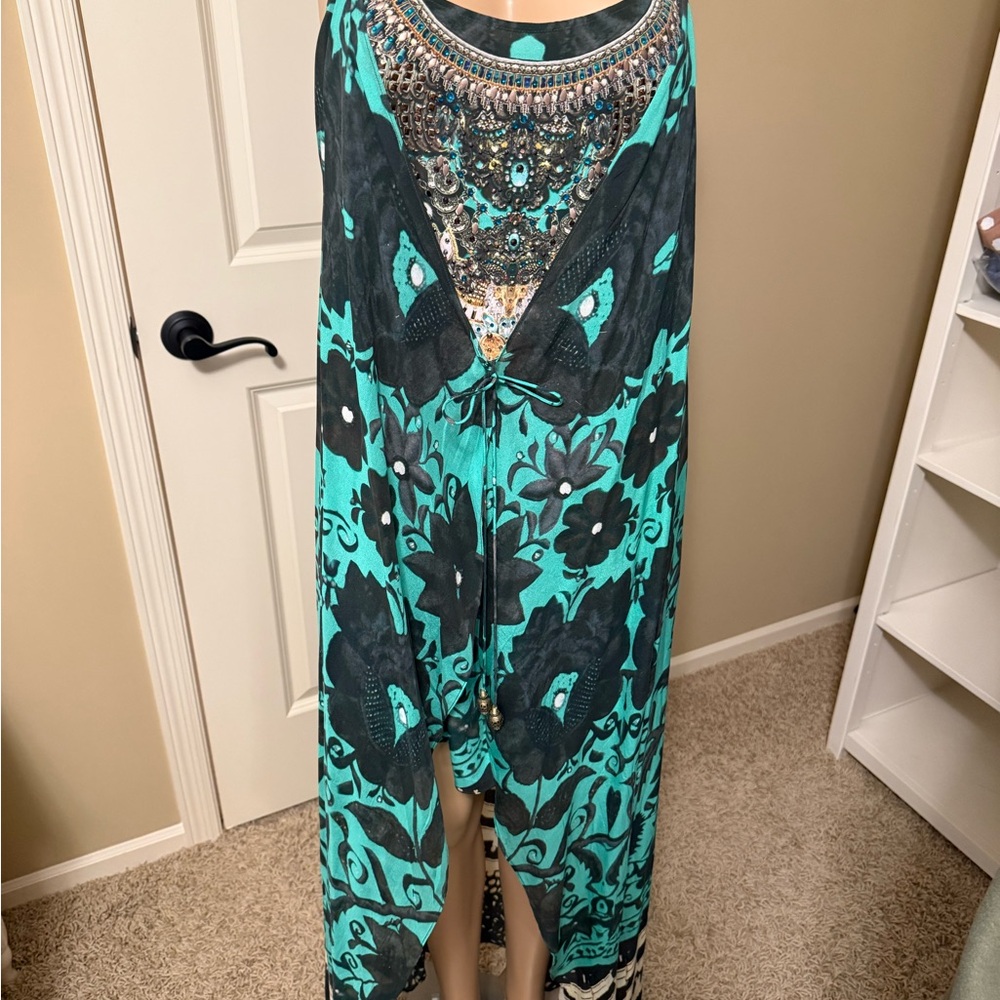 Camilla Turquoise and Black Embellished Dress - Picture 8 of 12